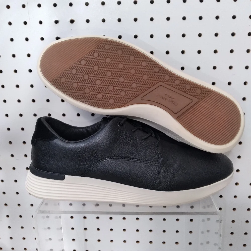Calvin Klein Men's Black Shoes Sneakers Comfort Footbed Lace-up Zs 9.5 US